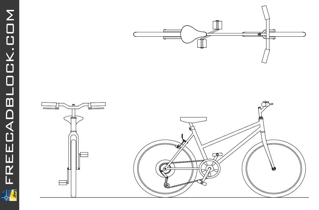 Download Bicycle cad block drawing bike dwg