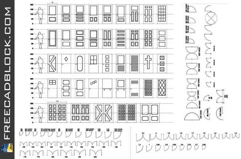  CAD  Door  blocks  DWG Free CAD  model