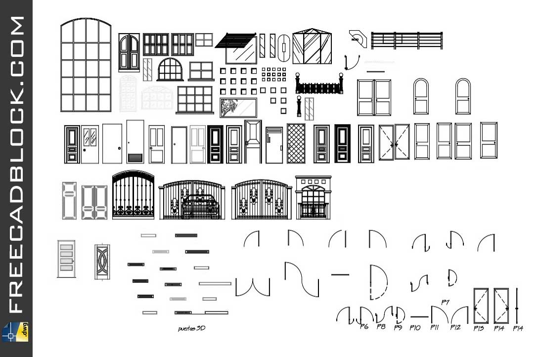 Types of door dwg