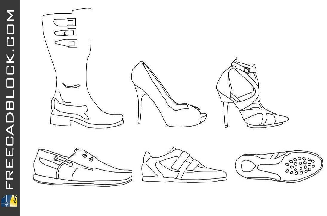 Shoes cad block free download DWG Library - Free