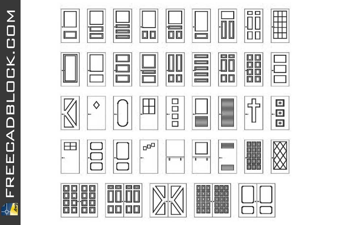 Types of door dwg CAD blocks