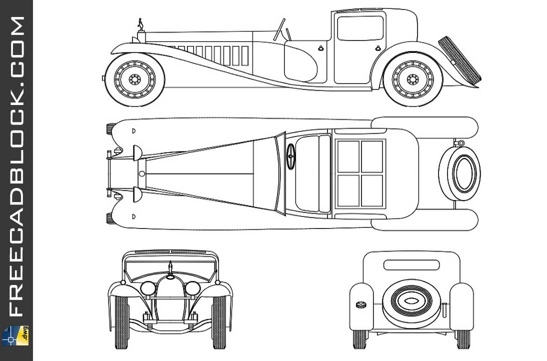 Drawing in Autocad Bugatti Royale