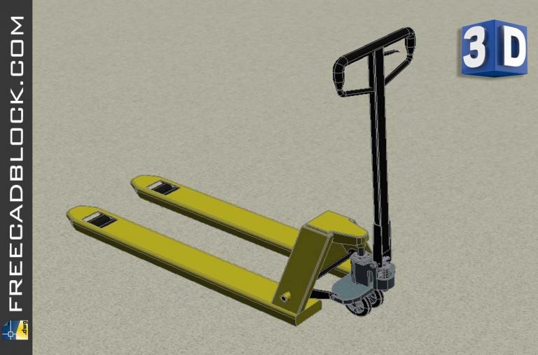 Drawing 3D Pallet truck dnl 10875 DWG CAD Blocks in Autocad Download