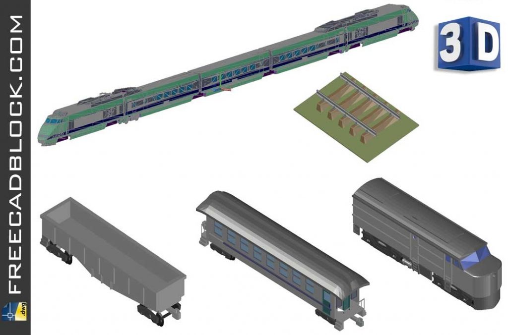 Drawing 3D Train dwg