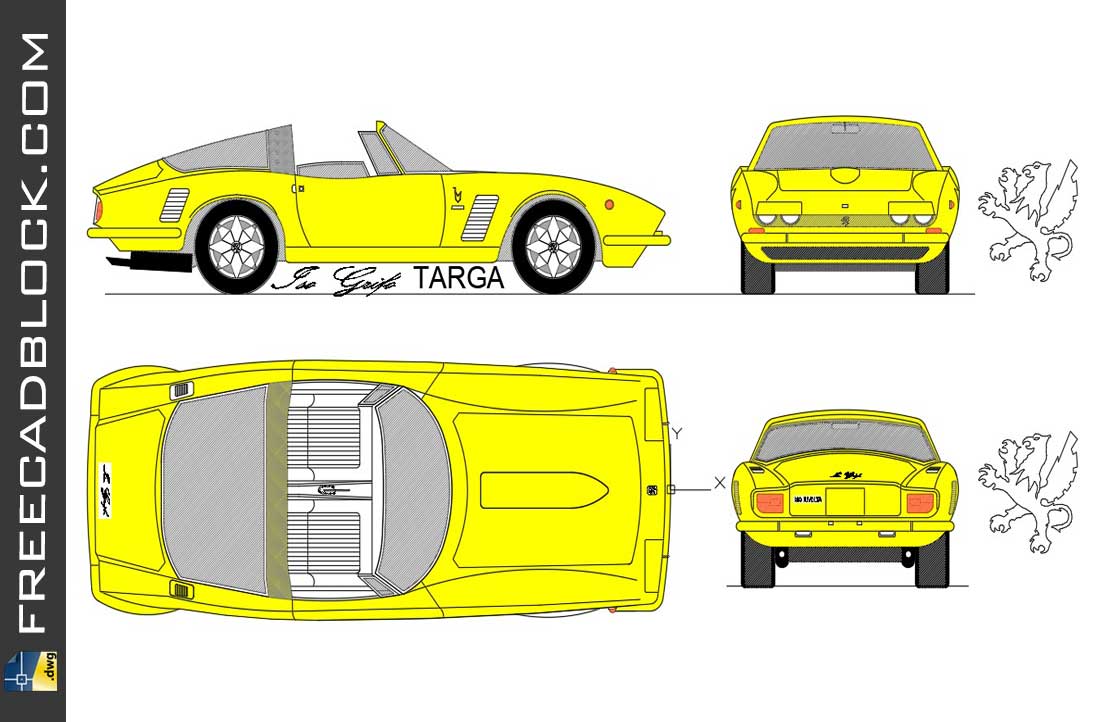 Drawing Rivolta Grifo Targa 1970 dwg