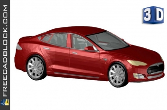 3D Tesla Model S dwg