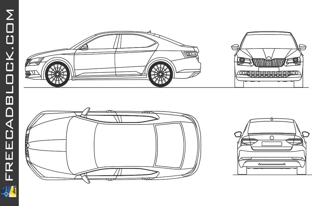 Drawing Skoda Superb 2015 dwg