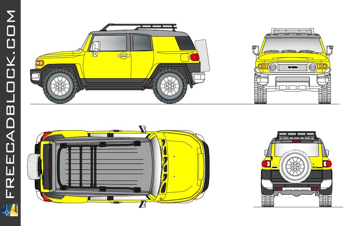 Toyota FJ Cruiser 2015 DWG Drawing in Autocad Download Free Cruiser.