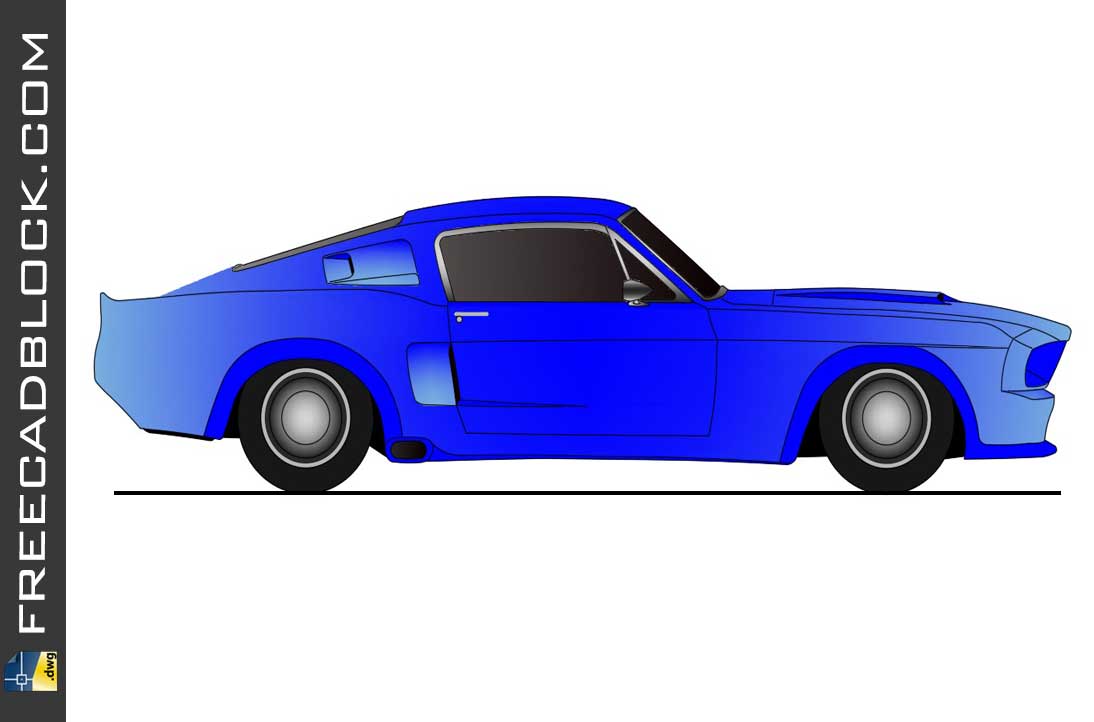 Drawing Ford mustang 1969 dwg