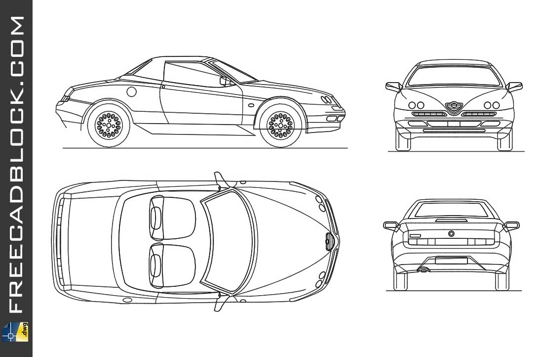 Drawing Alfa romeo spider dwg car autocad