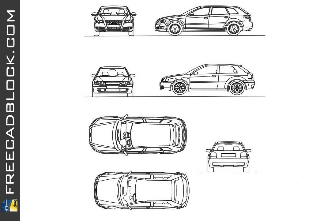 Drawing Audi A3 dwg