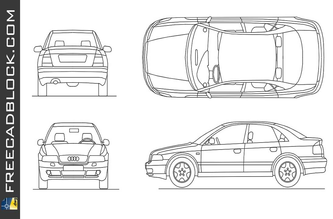 Drawing Audi A4 dwg autocad blocks