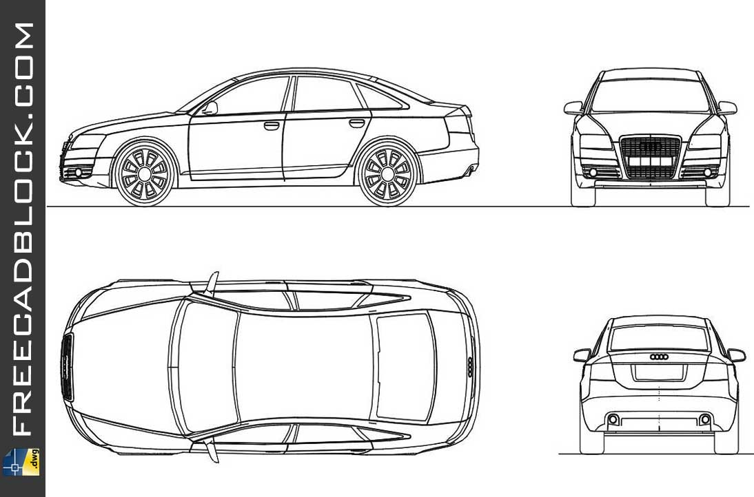 Drawing Audi A6 dwg in Autocad