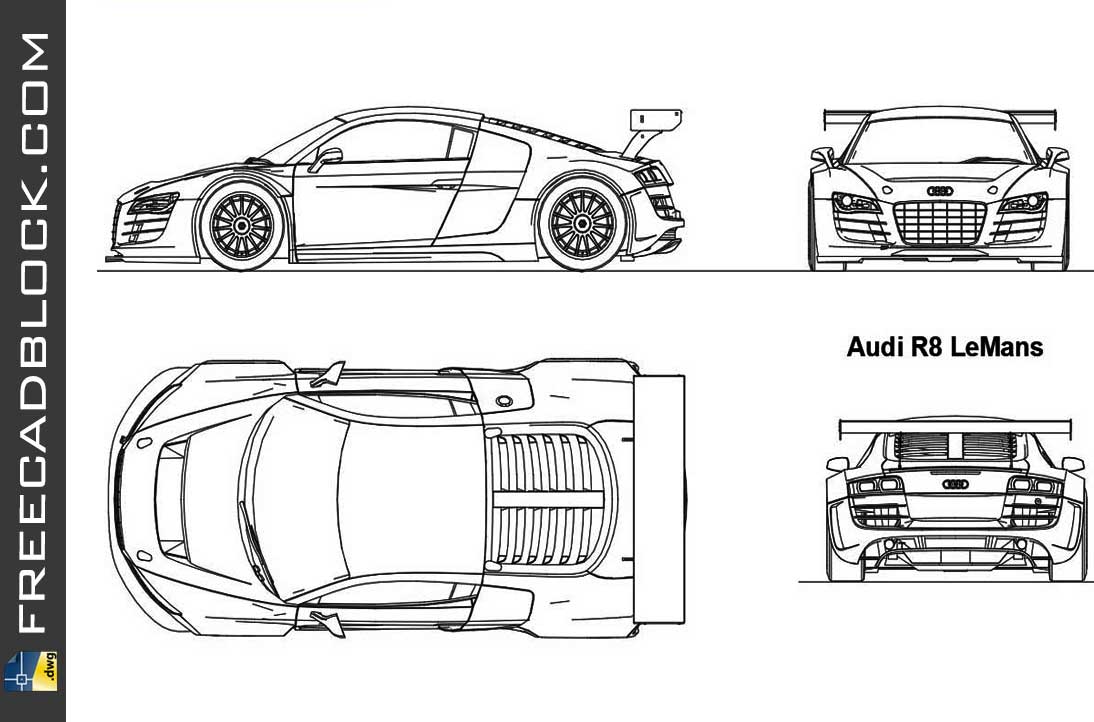 Drawing Audi R8 LeMans dwg