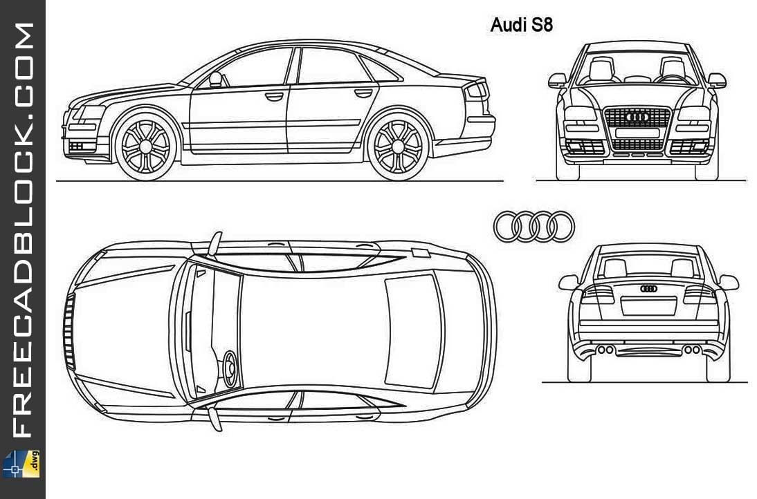 Drawing Audi S8 dwg