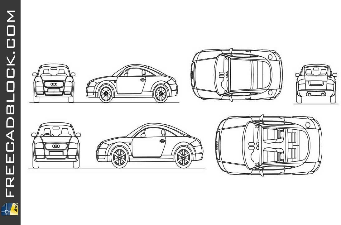 Drawing Audi TT dwg in Autocad