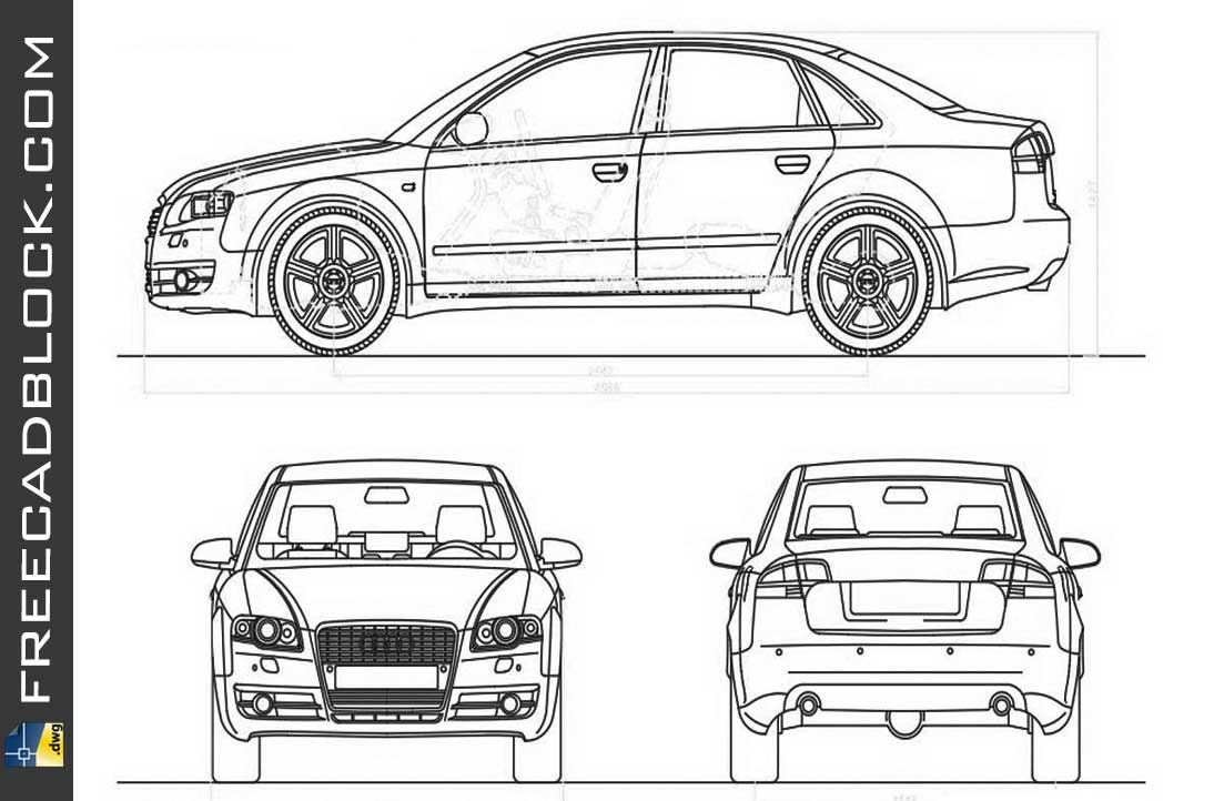 Drawing Audi a4 dwg blocks