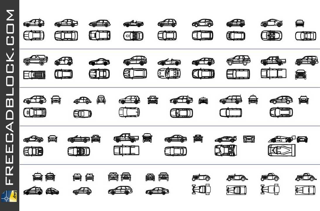 Drawing Automobiles dwg in Autocad