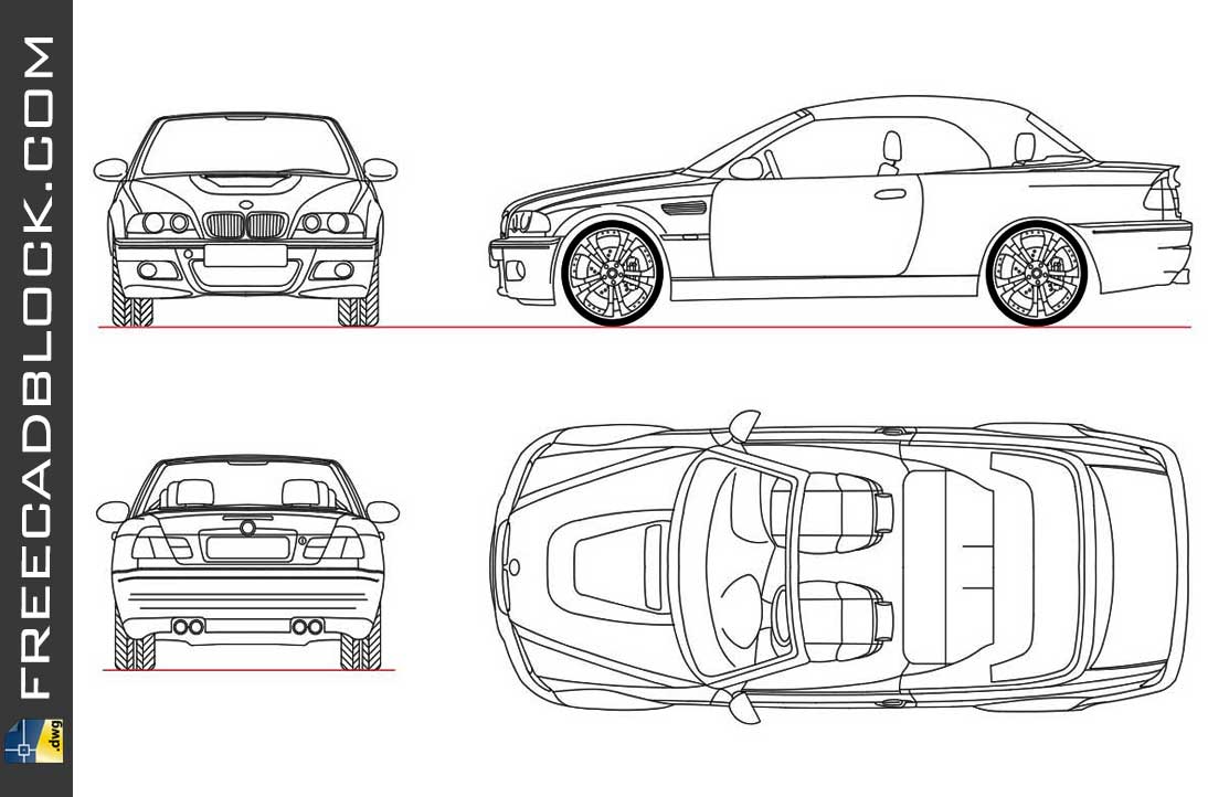 Drawing BMW M3 CONV 2007 dwg