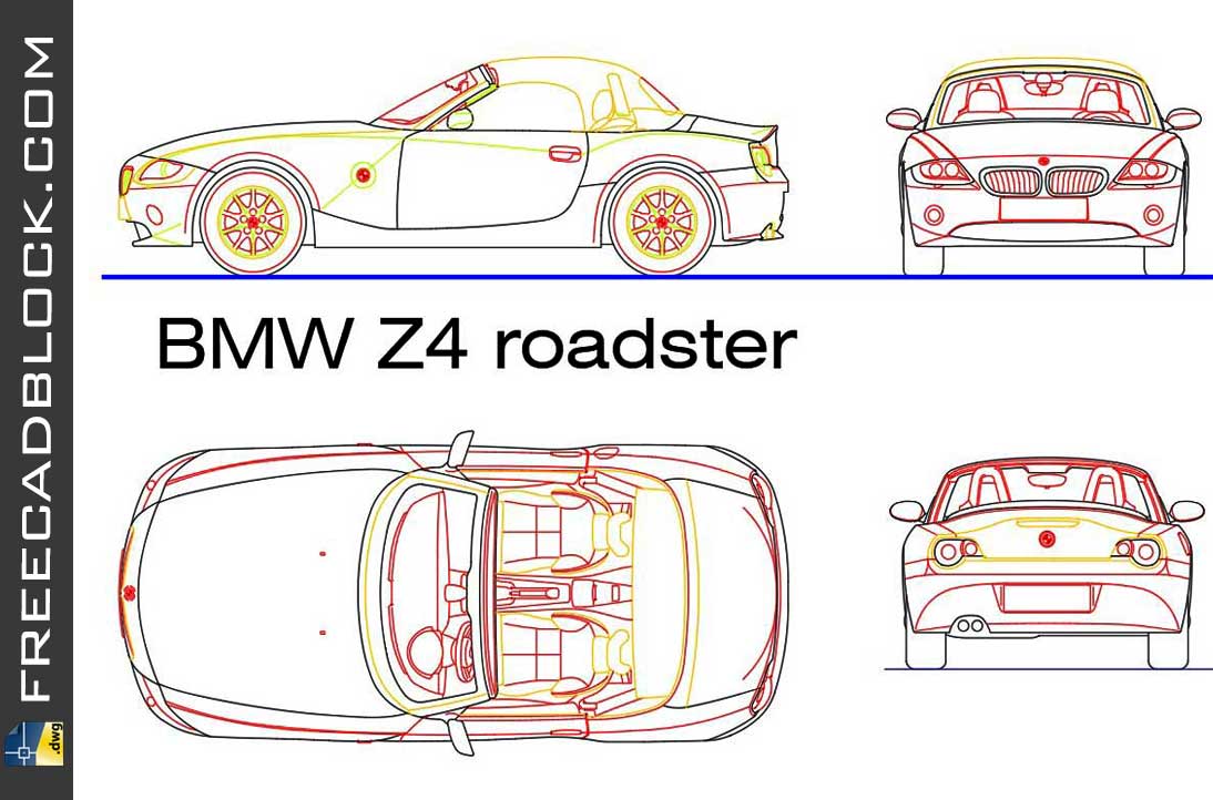 Drawing BMW Z4 dwg in Autocad