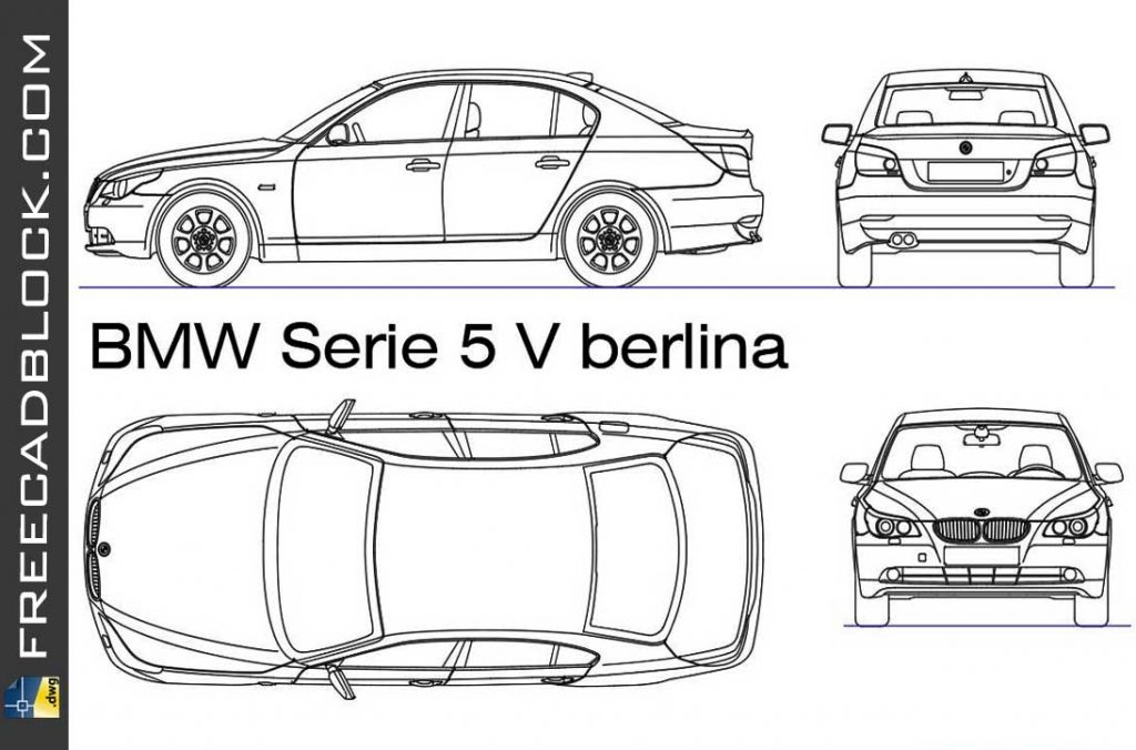 to understand Inappropriate Assimilation BMW serie 5 berlina DWG Drawing download free in Autocad Berlina CAD