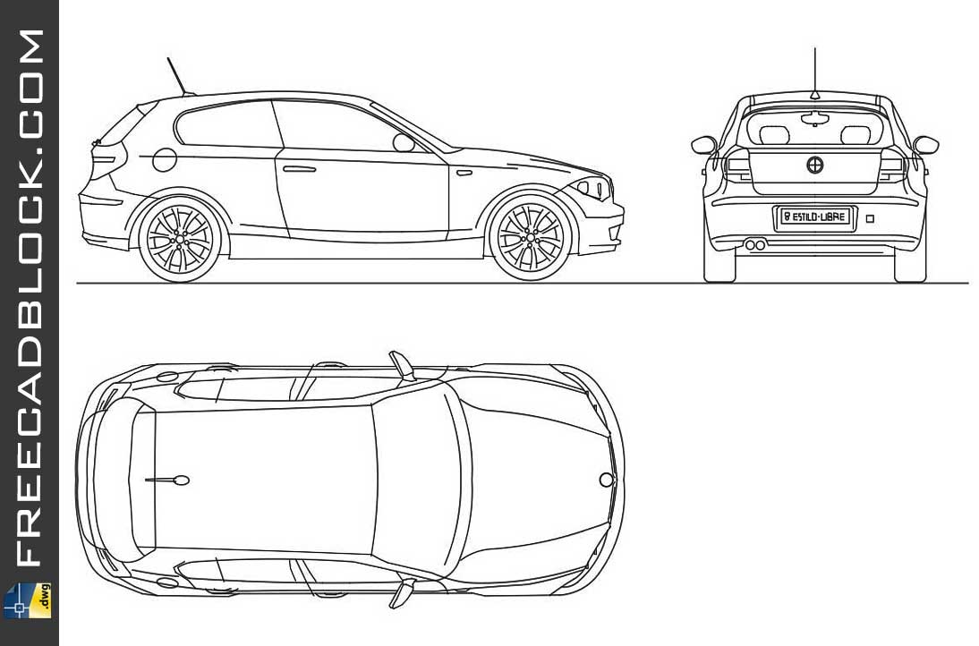 Drawing Bmw seriol 1 dwg in Autocad