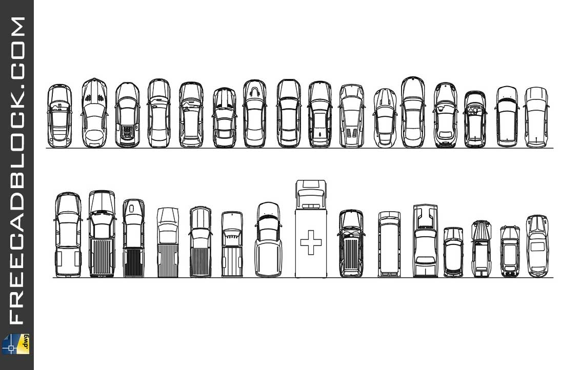 Drawing Car Top view dwg