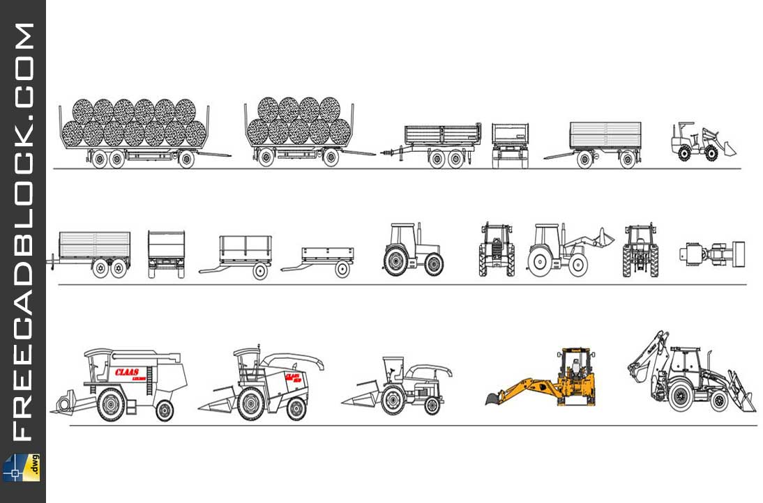 Drawing Agricultural Machinery dwg in Autocad