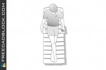 Beach chair with person, top view