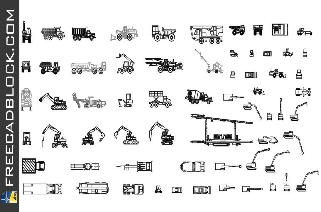 Drawing Construction vehicles dwg 