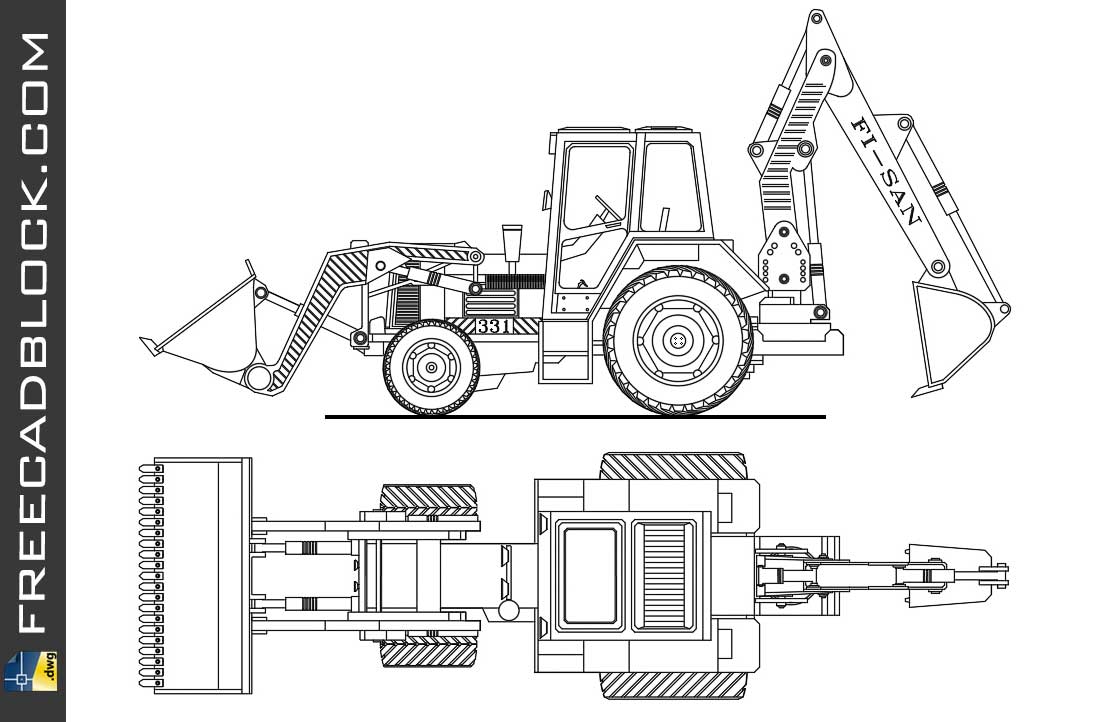 Drawing Excavator Loader 331 dwg in Autocad