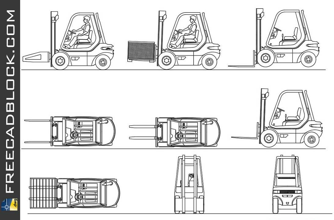 Forklifts DWG, Free CAD Blocks Download, 41% OFF