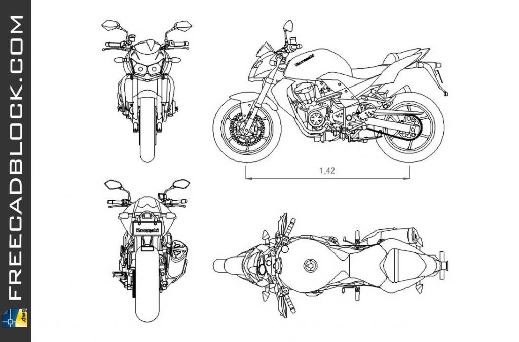 Kawasaki Z750 DWG Drawing. Free download in Autocad platform 2007. Kawasaki Z750 DWG Drawing. Free download in Autocad platform 2007.