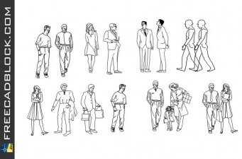 2D silhouettes of people